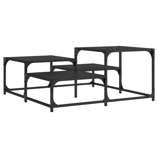 Mesa de Centro, Mesa baixa, 87,5x87,5x40 cm derivados de madeira preto