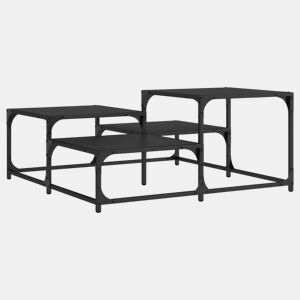 Mesa de Centro, Mesa baixa, 87,5x87,5x40 cm derivados de madeira preto