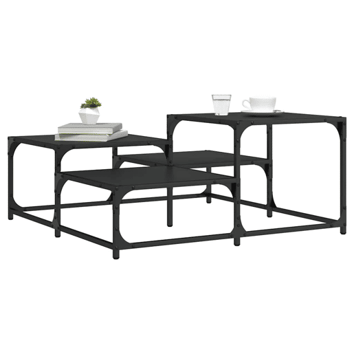 Mesa de Centro, Mesa baixa, 87,5x87,5x40 cm derivados de madeira preto