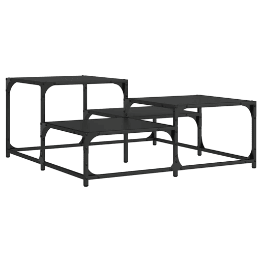 Mesa de Centro, Mesa baixa, 87,5x87,5x40 cm derivados de madeira preto
