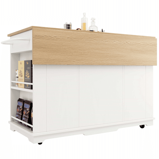 Ilha de cozinha - divisórias removíveis - com bancada - Branco