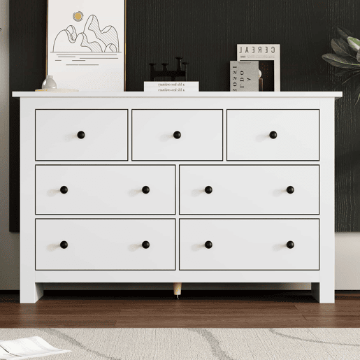 Aparador com 7 gavetas - Aglomerado de partÃculas - Branco Aparador com 7 gavetas - Aglomerado de partÃculas - Branco