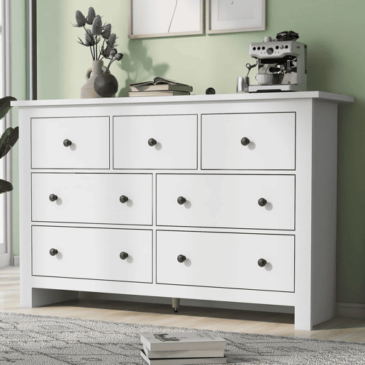 Aparador com 7 gavetas - Aglomerado de partÃculas - Branco Aparador com 7 gavetas - Aglomerado de partÃculas - Branco