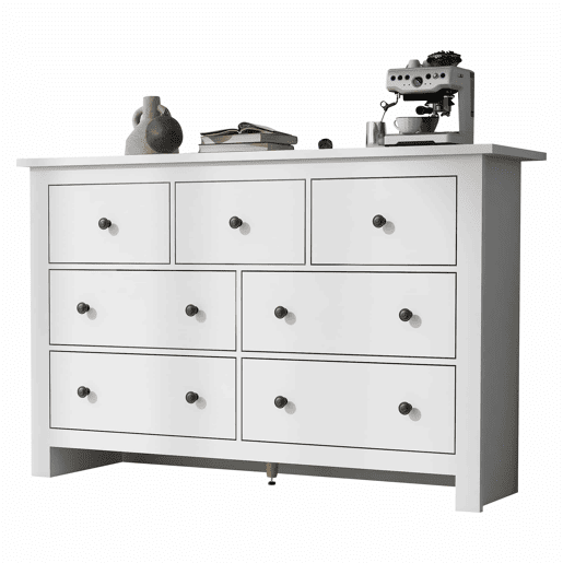Aparador com 7 gavetas - Aglomerado de partÃculas - Branco Aparador com 7 gavetas - Aglomerado de partÃculas - Branco