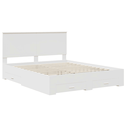 Estrutura De Cama De Casal Moderno - Branco 160 x 200 cm Madeira processada