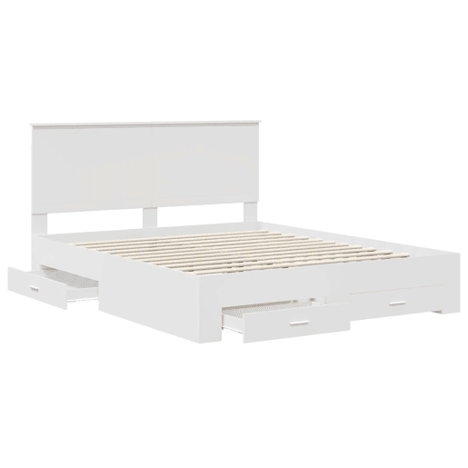 Estrutura De Cama De Casal Moderno - Branco 160 x 200 cm Madeira processada