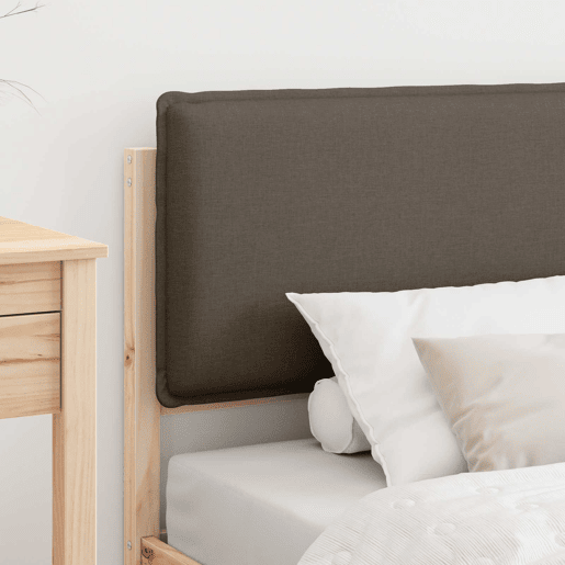 Estrutura de cama de solteiro Design com Cabeceira Estofada Cinzento-acastanhado