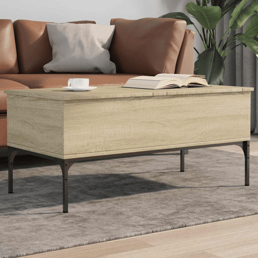 Mesa de Centro, Mesa baixa, 100x50x45cm deriv. madeirametal carvalho sonoma