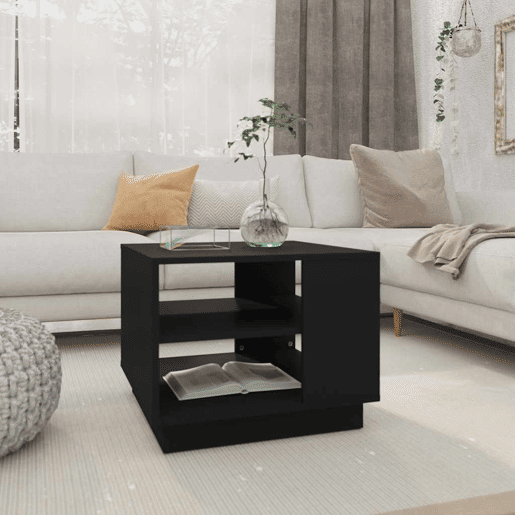 Mesa de Centro, Mesa baixa, 55x55x43 cm aglomerado preto