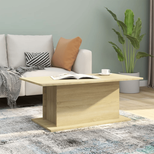 Mesa de Centro, Mesa baixa, 102x55,5x40 cm derivados madeira carvalho sonoma