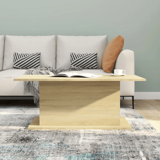 Mesa de Centro, Mesa baixa, 102x55,5x40 cm derivados madeira carvalho sonoma