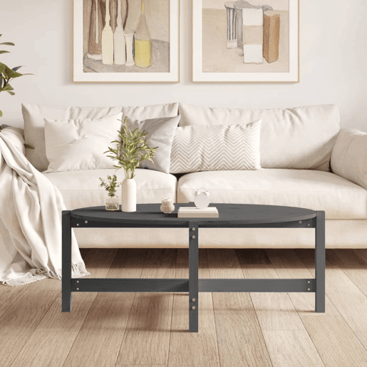 Mesa de Centro, Mesa baixa, 118x63x45 cm madeira de pinho maciça cinza