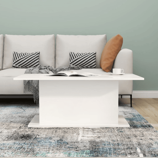 Mesa de Centro, Mesa baixa, derivados de madeira branco brilhante