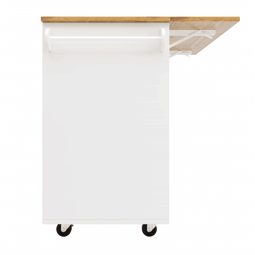 Ilha de cozinha moderna - Armário de cozinha - Móvel buffet - Carrinho de cozinha com acabamento em madeira - Mesa multifuncional com arrumação - Carrinho de cozinha com prateleiras para snacks e armários com função extensível - Branco