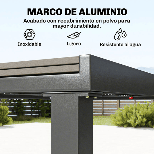 Outsunny Conjunto de Mesa e Cadeiras de Jardim 9 Peças, Mobiliário de Exterior em Alumínio Resistente, Mesa Extensível, 8 Cadeiras Empilháveis, Tampo em Madeira Plástica, Cinzento