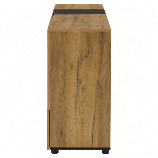 Mesa auxiliar 100x35x77 cm - Mesa preta com base dourada, mesa consola vintage - Castanho+Preto