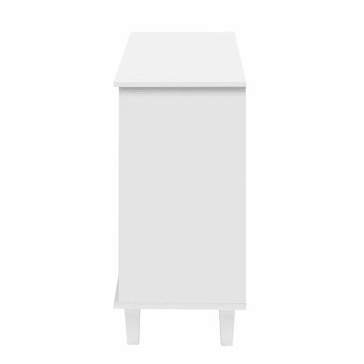 Aparador baixo - 2 portas de vidro com 2 gavetas e prateleiras reguláveis - Branco