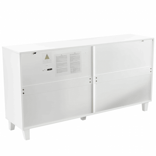 Aparador - 4 portas e prateleiras reguláveis - puxador em vidro - Branco