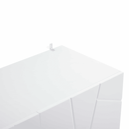 Aparador 130 cm - Moderno, com 4 compartimentos, acabamento brilhante - Branco+Dourado Aparador 130 cm - Moderno, com 4 compartimentos, acabamento brilhante - Branco+Dourado