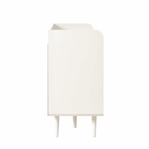 aparador 117,5 cm - Com três gavetas, elegante vetado, para quarto e sala - Branco
