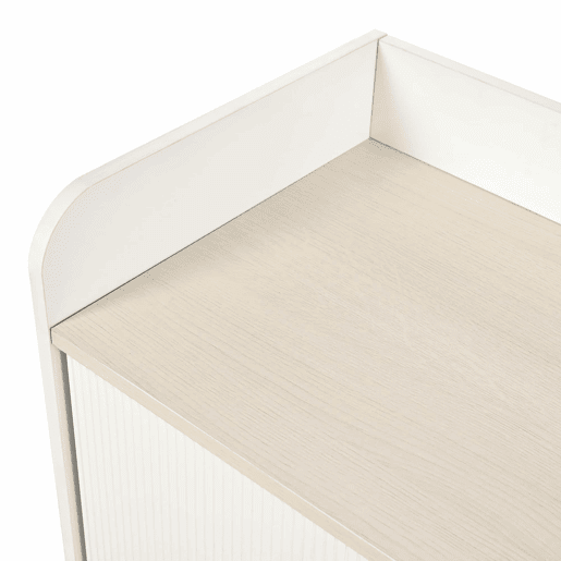 aparador 117,5 cm - Com três gavetas, elegante vetado, para quarto e sala - Branco