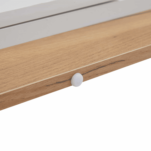 Móvel aparador 138x38x90,5 cm - Alta brilho, com base em madeira, tabuleiro em aglomerado e vidro - Branco