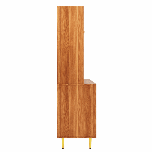 Aparador alto moderno - MDF - arrumação em vários níveis - Castanho