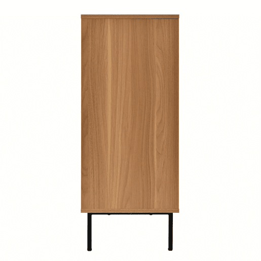 Aparador 140x91x37 cm - 2 portas de correr, 3 gavetas, estilo rústico - Natural