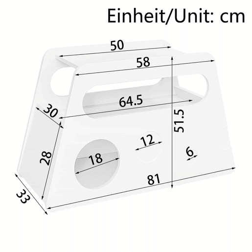 Mesa auxiliar 81x33x51,5 cm - Design moderno, com rodas, segura e arredondada - Branca
