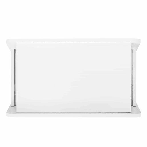 Mesa auxiliar 81x33x51,5 cm - Design moderno, com rodas, segura e arredondada - Branca