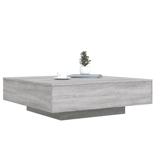 Mesa de Centro, Mesa baixa, 100x100x31 cm derivados madeira cinzento sonoma