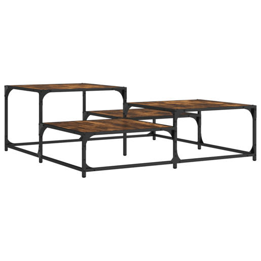 Mesa de Centro, Mesa baixa, 107x107x40 cm derivados madeira carvalho fumado