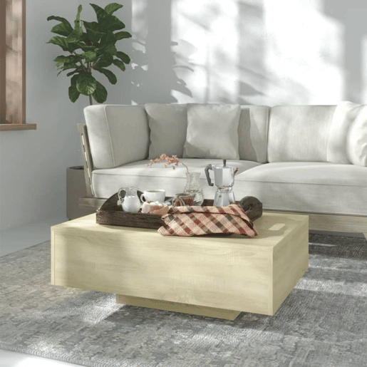Mesa de Centro, Mesa baixa, 85x55x31 cm contraplacado carvalho sonoma