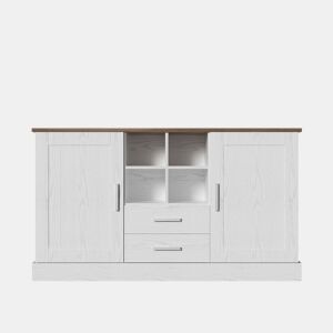 Aparador clássico - com 2 portas 2 gavetas 4 compartimentos - Branco