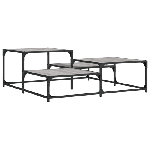 Mesa de Centro, Mesa baixa, 107x107x40 cm derivados de madeira cinza sonoma