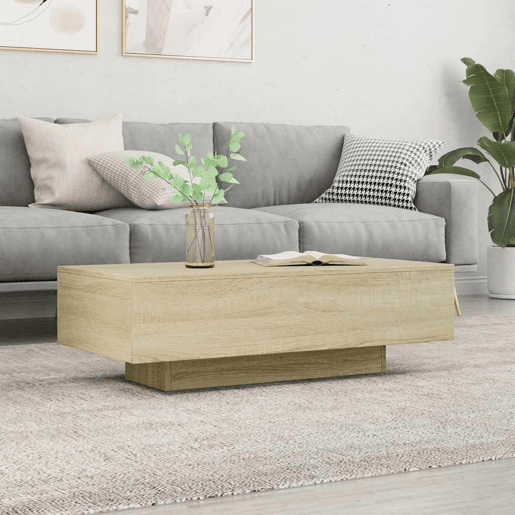 Mesa de Centro, Mesa baixa, 100x49,5x31 cm derivados madeira carvalho sonoma