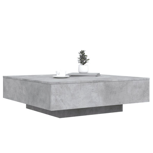 Mesa de Centro, Mesa baixa, 100x100x31 cm derivados de madeira cinza-cimento