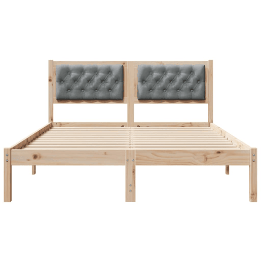 Estrutura da Cama de casal simple com cabeceira Cinzento-claro 140 x 200 cm