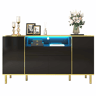 Cômoda 150x40x80 cm - Combinação de 1 gaveta, design elegante e moderno, acabamento preto brilhante - Preto