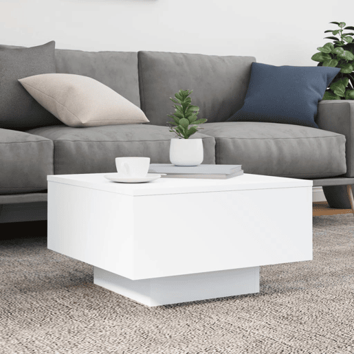 Mesa de Centro, Mesa baixa, 55x55x31 cm derivados de madeira branco