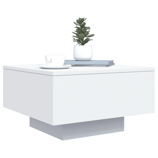 Mesa de Centro, Mesa baixa, 55x55x31 cm derivados de madeira branco
