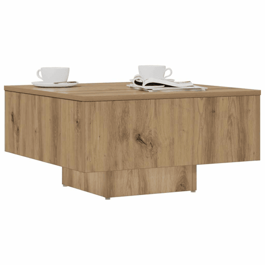 Mesa de Centro, Mesa baixa, 60x60x31,5cm derivados madeira carvalho castanho