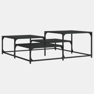 Mesa de Centro, Mesa baixa, 107x107x40 cm derivados de madeira preto
