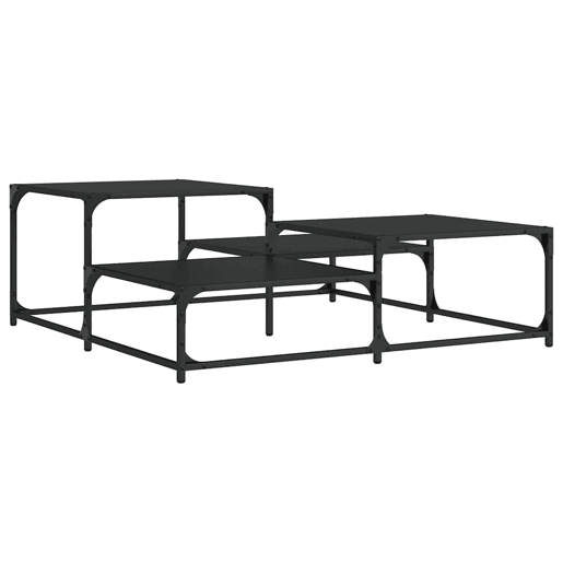 Mesa de Centro, Mesa baixa, 107x107x40 cm derivados de madeira preto