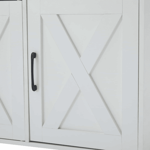 Aparador moderno branco - Móvel multifuncional de madeira para sala de estarjantar - Branco