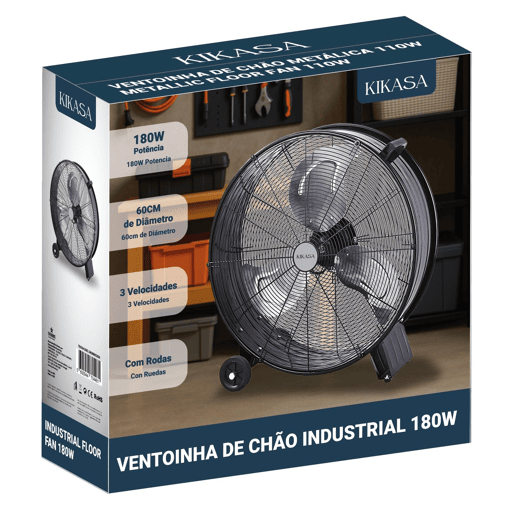 Ventoinha de Chão Industrial 180W