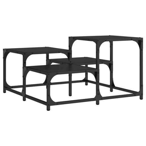 Mesa de Centro, Mesa baixa, 68x68x40 cm derivados de madeira preto