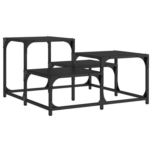 Mesa de Centro, Mesa baixa, 68x68x40 cm derivados de madeira preto