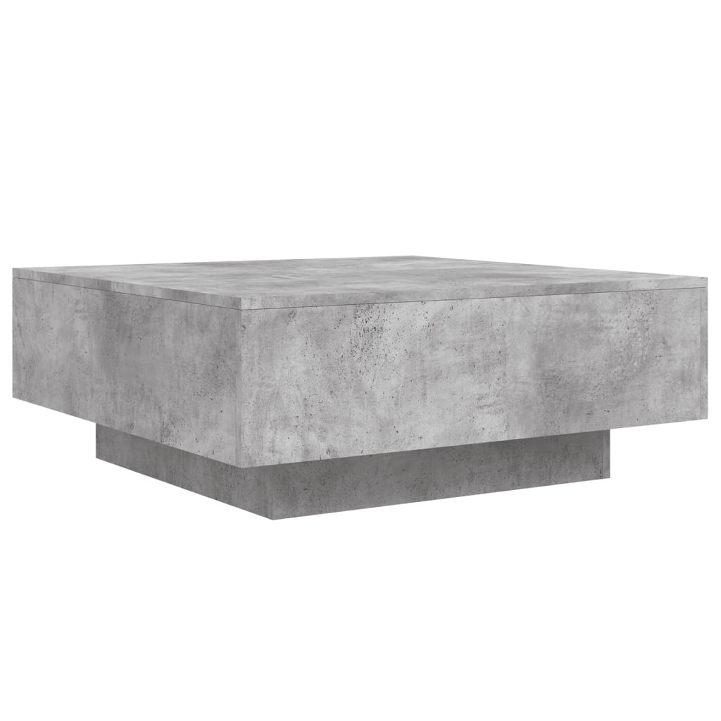 mesa de cafe - mesa de centro madera de ingenieria gris hormigon 80x80x31 cm