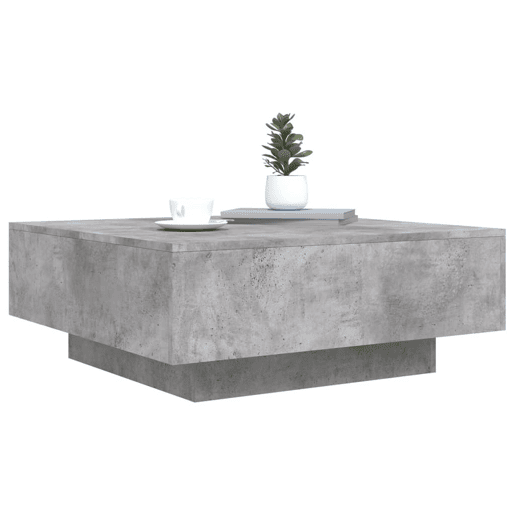Mesa de Centro, Mesa baixa, 80x80x31 cm contraplacado cinzento cimento